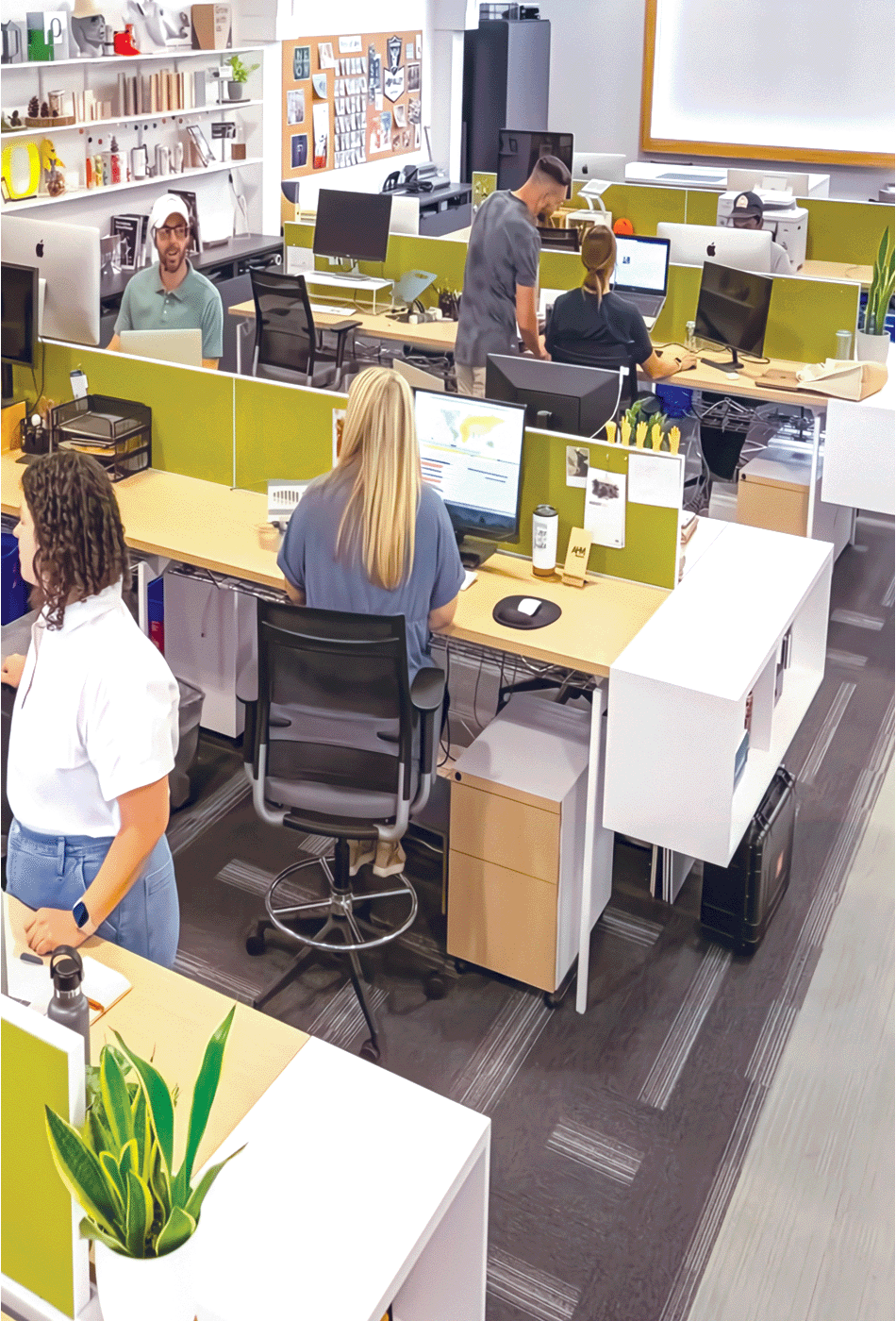 Office Scene with Desks