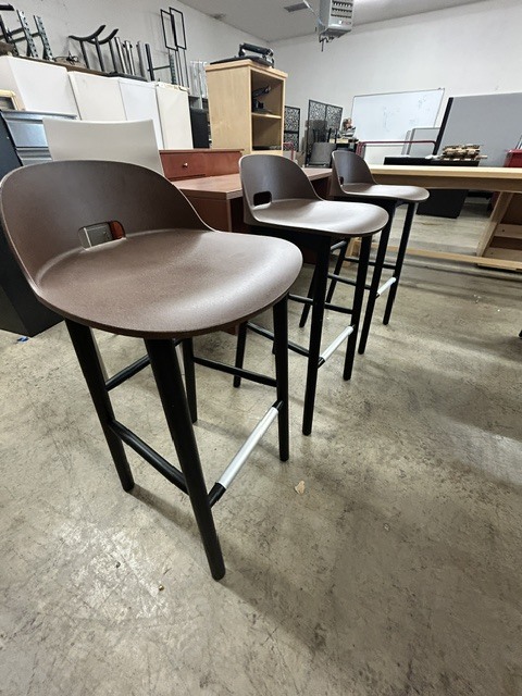 Emeco Alfi 100% Recycled Low Back Bar Stools